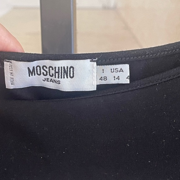 VINTAGE Moschino Black FRINGE Top with Red Rose - Picture 16 of 16